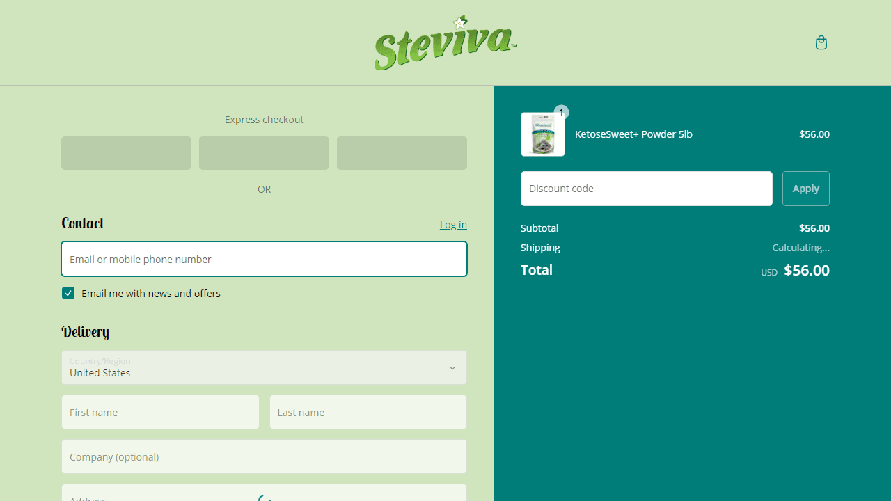 How to apply Steviva coupon code